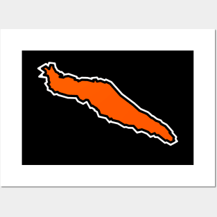 Texada Island Orange Outlined Silhouette - Simple and Classic Tangerine Flavour - Texada Island Posters and Art